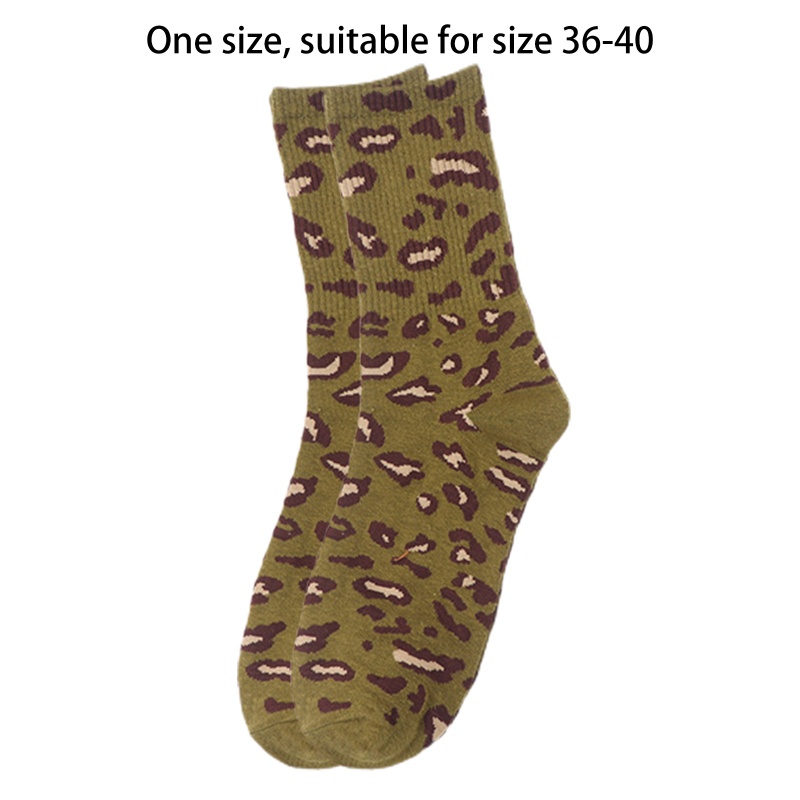 Youyo Vớ Cotton Cổ Vừa Họa Tiết Da Báo / Động Vật Vui Nhộn Phong Cách Harajuku Mới Lạ Cho Nữ