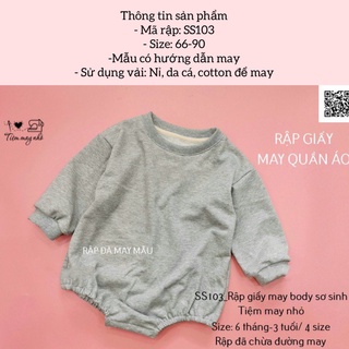 Rập giấy may body dài tay sơ sinh_SS103