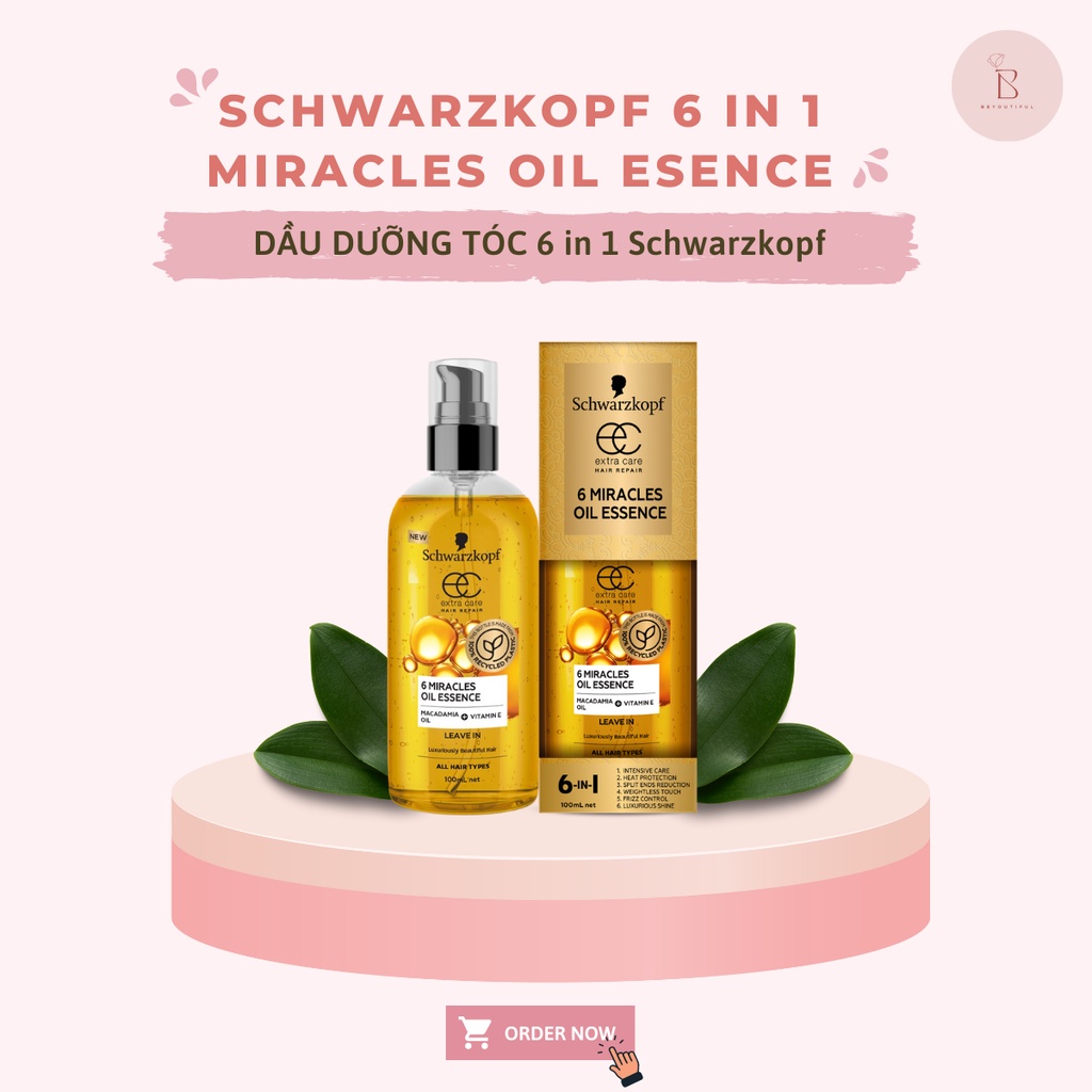 Dầu dưỡng tóc Schwarzkopf 6 in 1 miracles oil esence (Hàng Úc đủ bill)