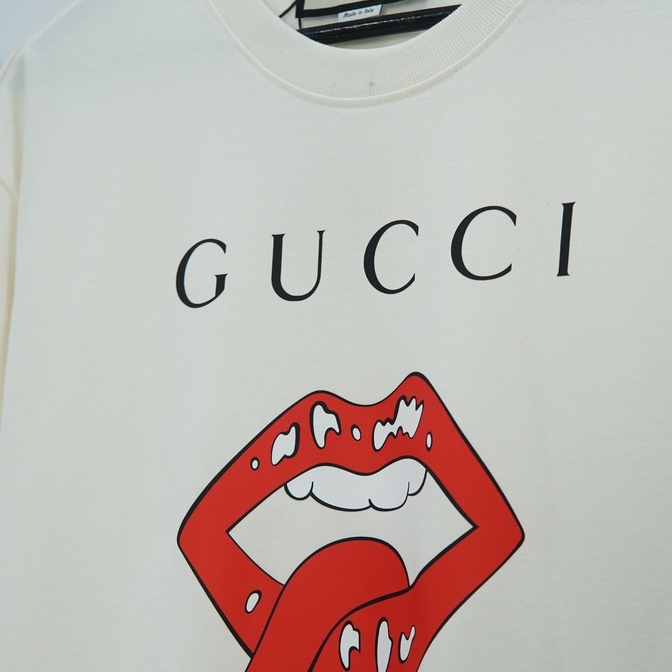 Áo thun unisex form rộng GC Mouth Print áo thun Cotton Organic  | THE BOX STUDIO