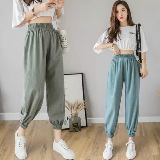 👖 ẢNH SHOP CHỤP 👖 Quần Jogger bó ống nữ chất đũi siêu thoáng mát cho mùa hè -  quần nữ