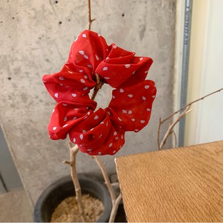 Dây Buộc Tóc, Cột Tóc Scrunchies Chấm Bi Phong Cách Retro SC04
