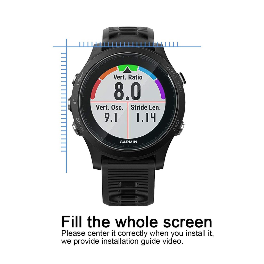 Bộ kính cường lực chống xước trong suốt HD 9H 2 cái cho Garmin Forerunner 935