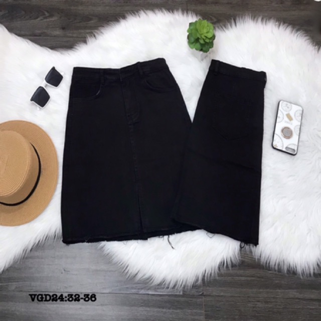 Bigsize Chân váy jean đen VGD24 (32-36) | BigBuy360 - bigbuy360.vn