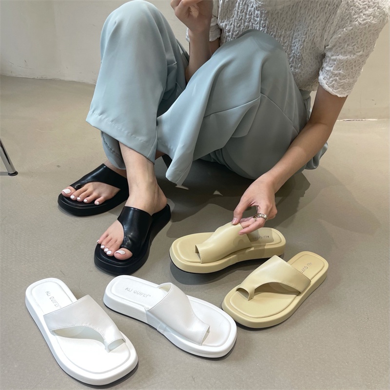 Sandal Nữ Đế Dày Hình Chữ T Đi Biển Thời Trang