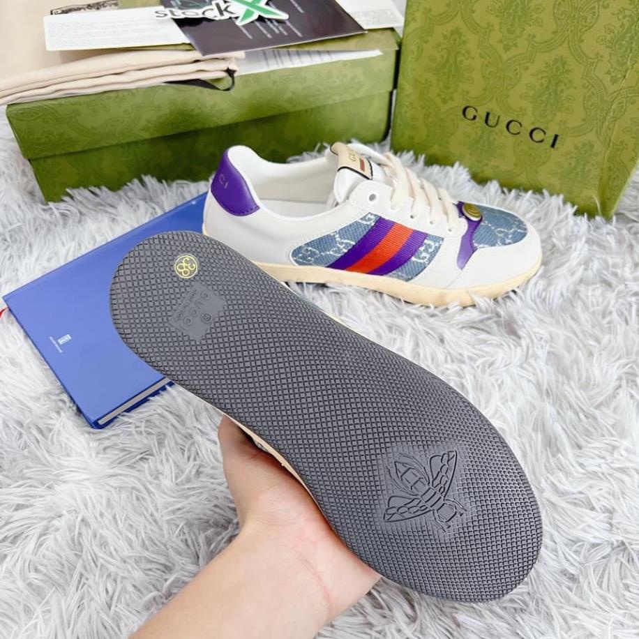 [Hàng Trung 11 xịn ] Giày thể thao GG 3 vạch 𝐆𝐮𝐜𝐜𝐢 𝐒ơ𝐧 𝐓ù𝐧𝐠 hàng cao cấp cực chất màu tím. | BigBuy360 - bigbuy360.vn