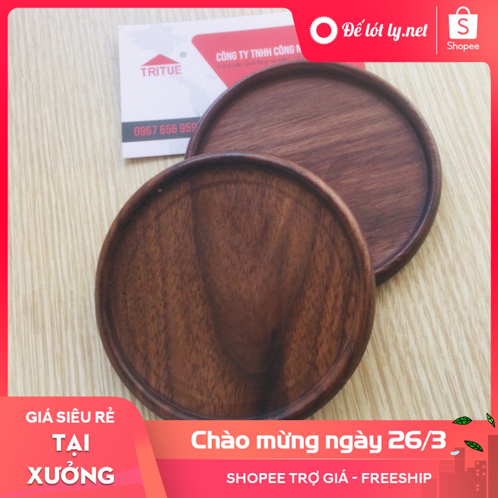 Cơ sở sản xuất đế lót ly gỗ, Miếng lót cốc bằng gỗ thịt {freeship Shopee}