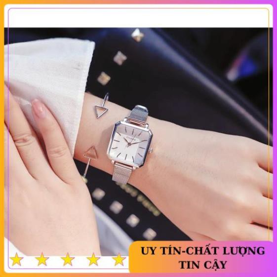 [SẢN PHẨM CHẤT LƯỢNG] Đồng hồ nữ Ulzzang mặt vuông cá tính - HÀNG CHÍNH HÃNG - dây nhuyễn siêu mỏng