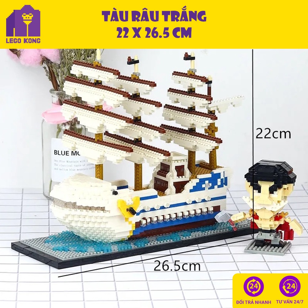 Đồ chơi lắp ráp block mô hình tàu One Piece thuyền thousand sunny của vua hải tặc mũ rơm râu trắng moby dick going merry