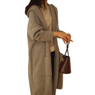 Phiên bản hàn quốc áo khoác rộng có mũ trùm đầu mid-length thin style windbreaker shawl khăn trùm đầu thẻ dệt kim