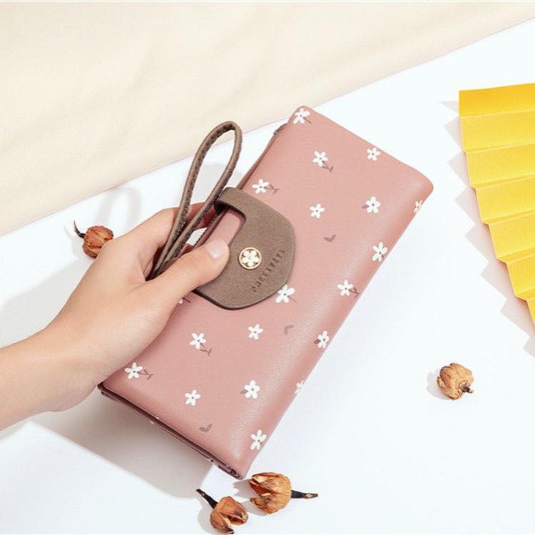 [Ảnh thật] Ví/ Bóp Da Nữ Dài Cầm Tay ERASHOP 076118 - Hoa Prettyzys Nhí Đáng Yêu, Nữ Tính, Nhiều Ngăn Đơn Giản, Rẻ Đẹp