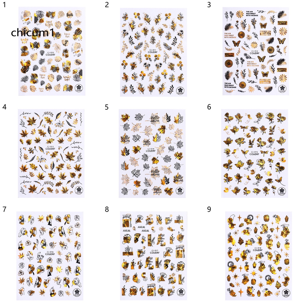[Hàng mới về] Miếng dán trang trí móng tay siêu mỏng tùy chọn họa tiết DIY