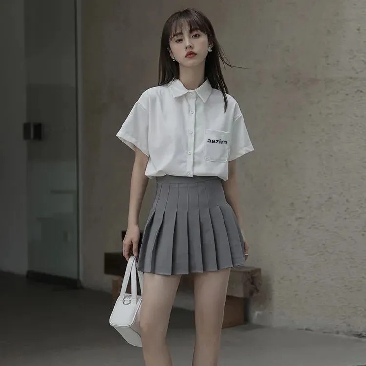 NRVP Áo Sơ Mi Dáng Rộng Thời Trang Hàn Quốc 2022 Dành Cho Nữ