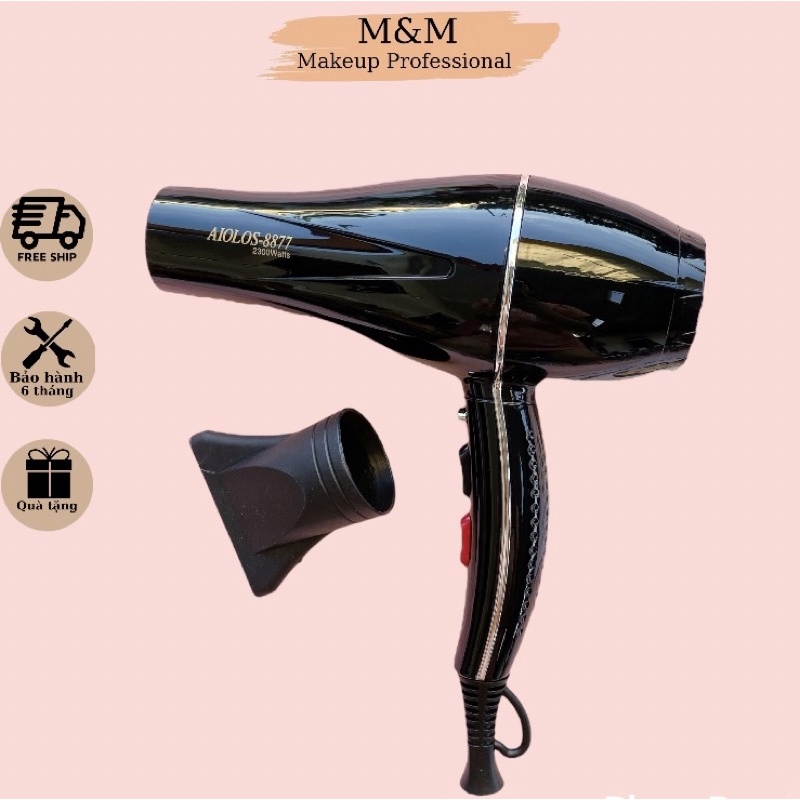 Máy sấy tóc AIOLOS 8877 công suất lớn 2300w sấy khoẻ nóng lạnh 2 chiều tạo kiểu dùng cho salon