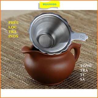 Phễu lọc trà bằng inox chất lượng cao, lưới lọc mịn 2 lớp, phụ kiện lọc trà tiện lợi