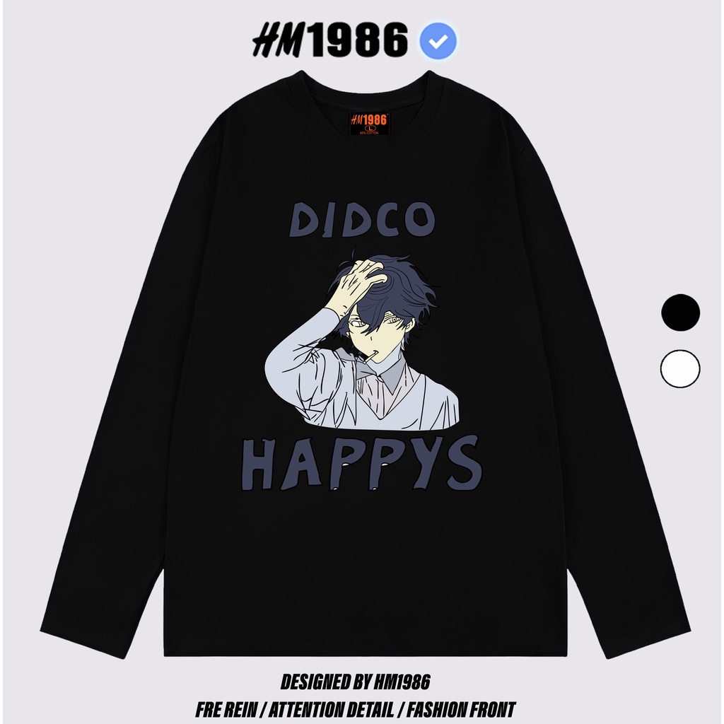 Áo thun tay dài Wind phông nam nữ form rộng unisex oversize ulzzang Áo thun dài tay HAPPYS 3071
