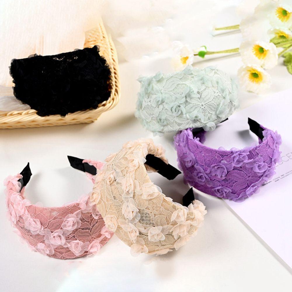 TWINKLE Băng Đô Cài Tóc Vải Lưới Chống Trượt Họa Tiết Hoa Đơn Giản Dễ Thương Cho Nữ