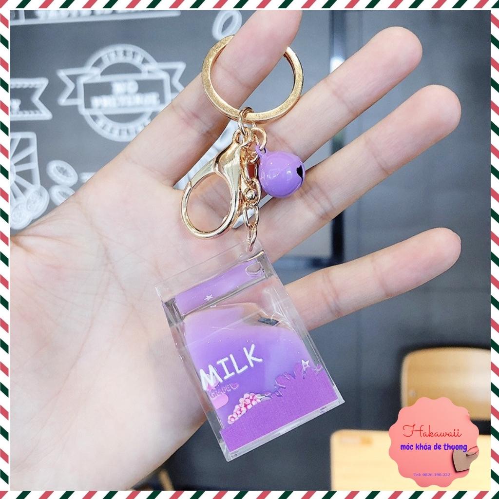 Móc khóa hộp sữa cute, có thể dùng làm móc khóa treo balo, túi sách