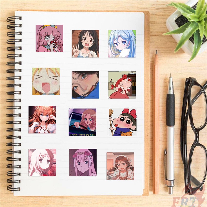❉ Miếng Dán Trang Trí Hình Chân Dung Cô Gái Anime Series 02 ❉ Bộ 64 Hình Dán Chống Thấm Nước Thời Trang