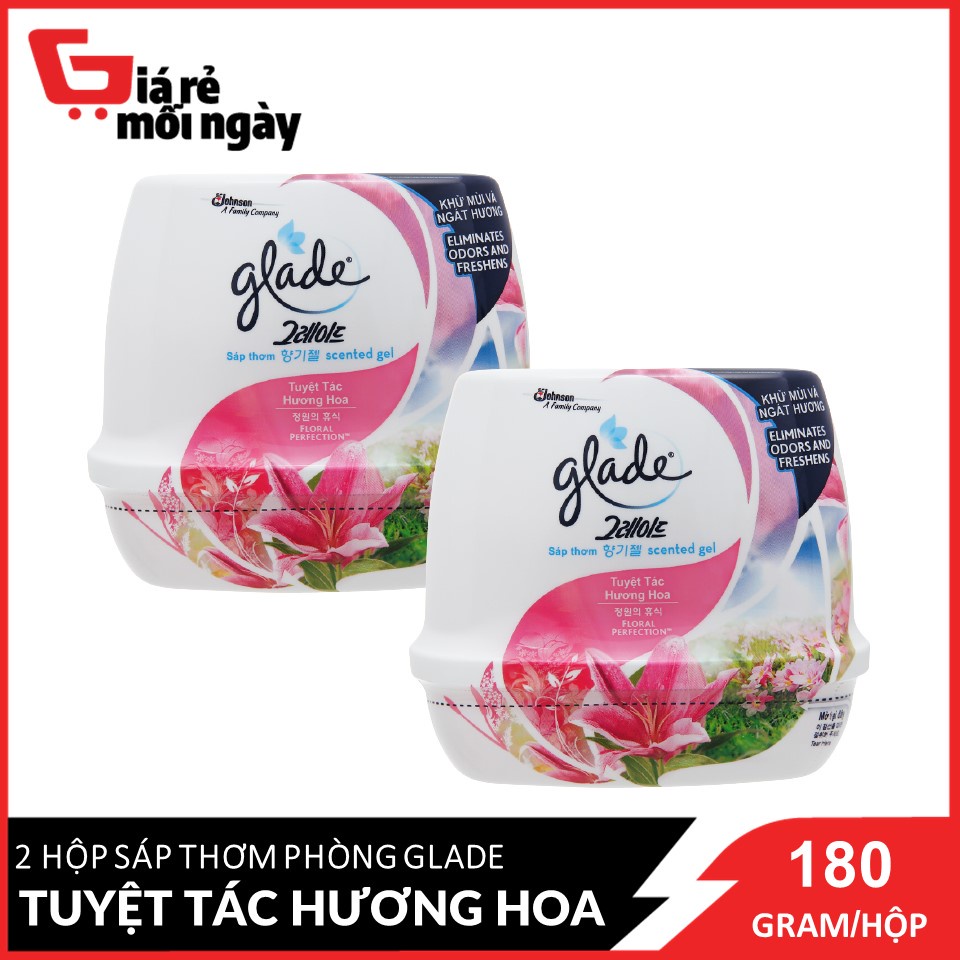 Combo 2 Sáp Thơm Glade Tuyệt Tác Hương Hoa 180gx2