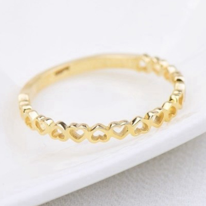 Nhẫn Mạ Vàng 14k Hình Trái Tim Dễ Thương