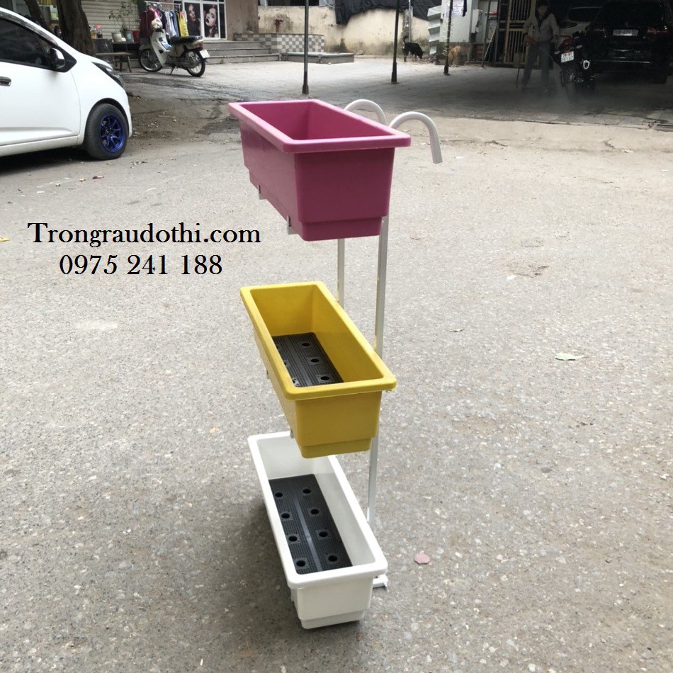 Combo 2 Bộ Giá Kệ 3 Tầng Trồng Cây Ban Công Kèm Chậu Tiện Dụng Tuyệt Vời
