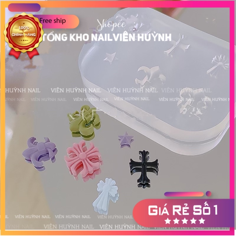 Khuôn thánh giá nail , khuôn silicon làm charm gắn móng