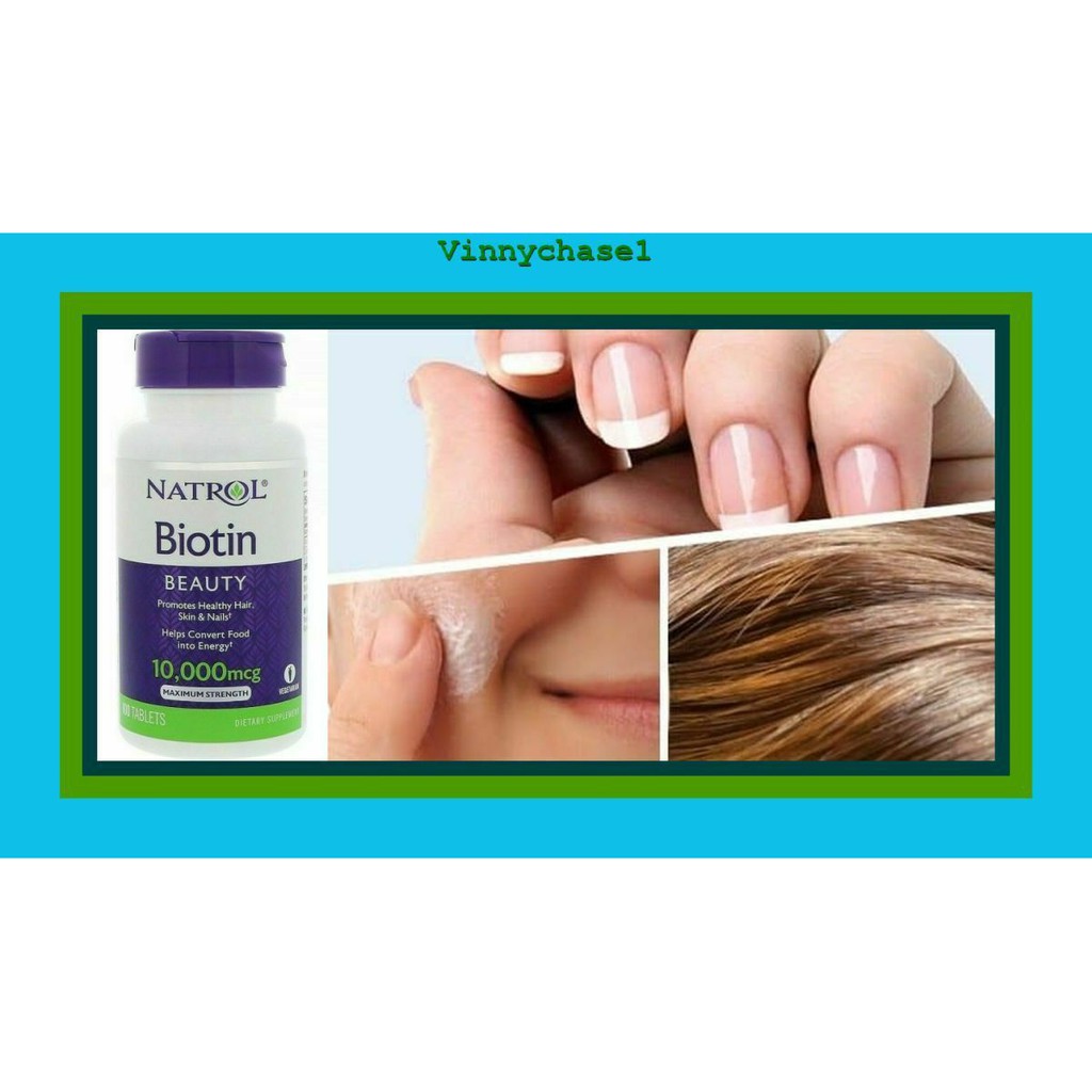 Viên uống mọc tóc Natrol Biotin 10,000mcg Maximum Strength 100 viên | Thế Giới Skin Care