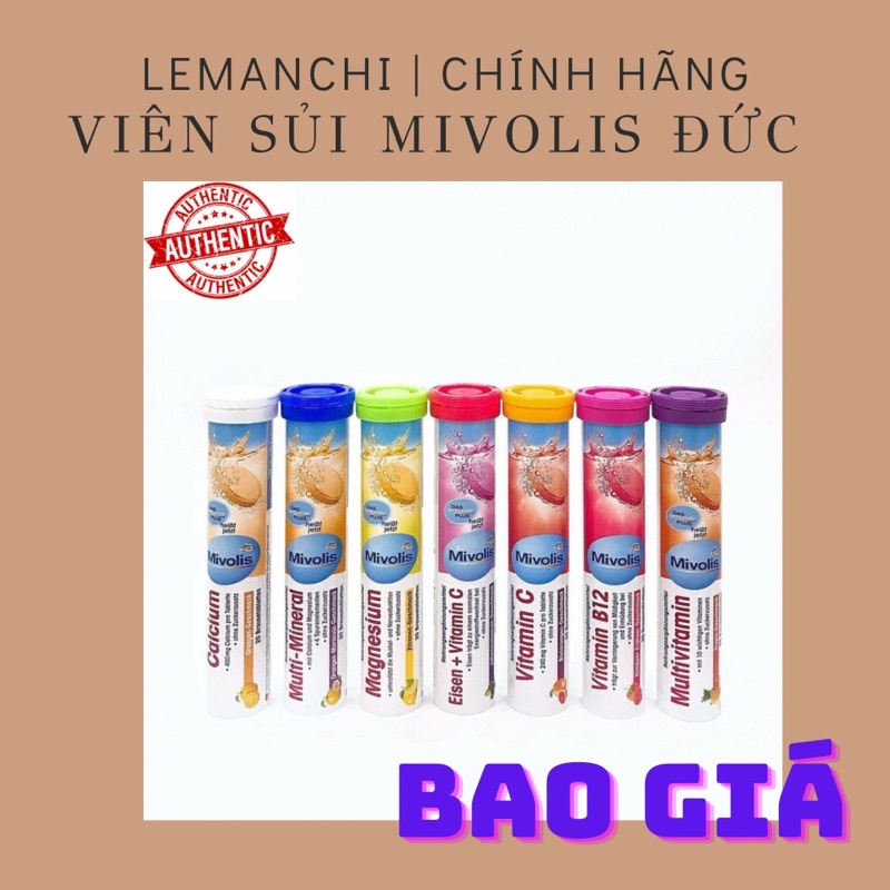 [NỘI ĐỊA ĐỨC] Viên sủi Mivolis Đức, hỗ trợ hệ miễn dịch tăng cường sức đề kháng, 20 viên/ lọ