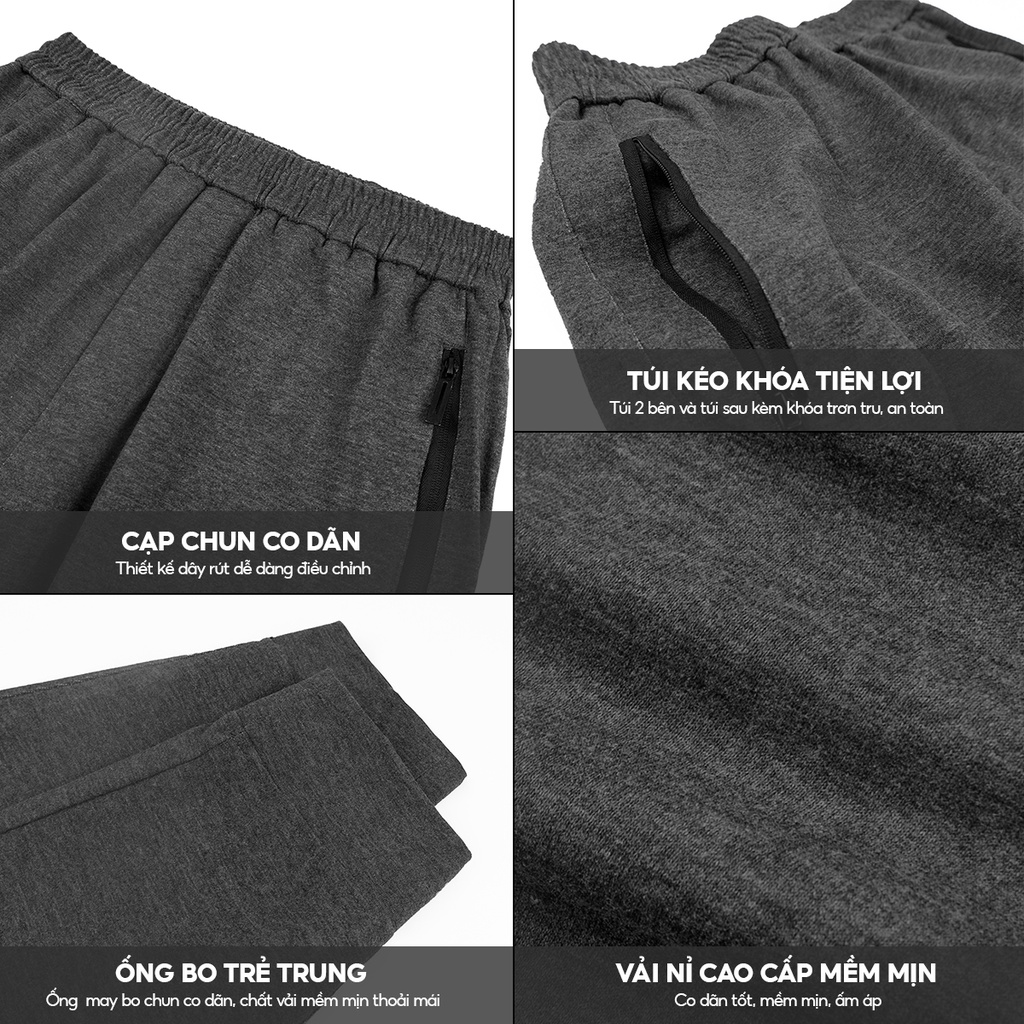 Quần Jogger nỉ nam GUZADO Form RegularFit Rộng Rãi Thoải Mái,Vải Trơn 4 Màu Dễ Phối Đồ GDNN11