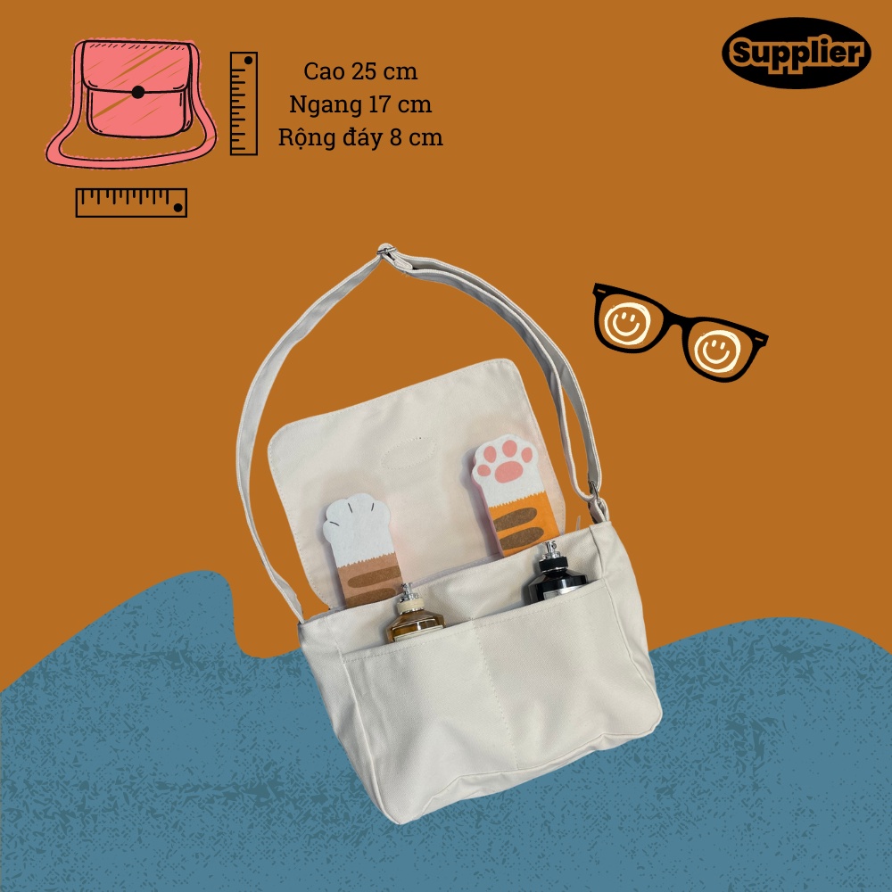 [Mã 55FASHIONSALE giảm 12% đơn 99K] SUPPLIER Túi tote vải mini đeo chéo canvas unisex ( MINI TOTE BAG )