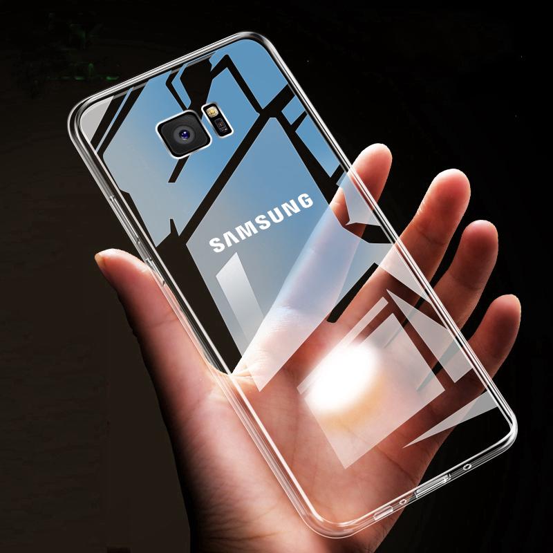 Ốp điện thoại nhựa trong suốt cho Samsung S8 s9 Plus Note 8 9 S7 Edge J520 J720 J7Pro A3 A5 A7 2017