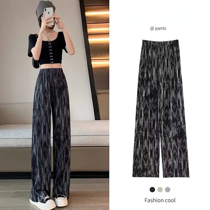 Quần ống rộng Lưng Cao Nhuộm Màu Độc Đáo Thời Trang Cho Nữ