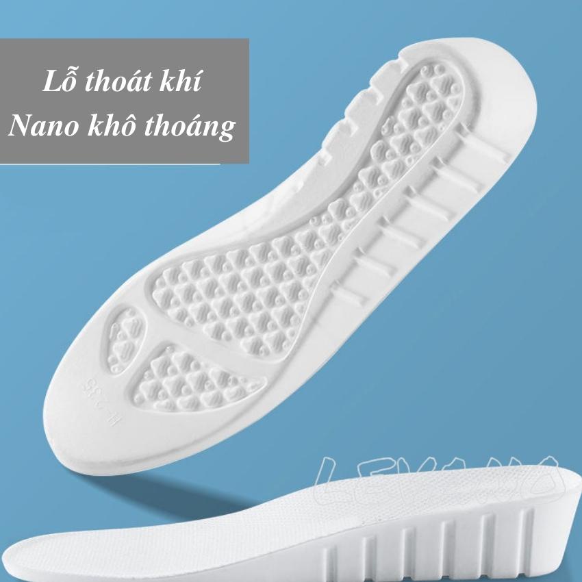 Lót giày thể thao nam nữ siêu nhẹ đàn hồi LEVANO sợi cotton hút ẩm nâng cao gót bám giày khắc phục thối chân L013