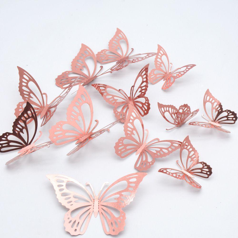 Miếng Dán Tường PVC Tạo Hiệu Ứng Hình Bướm 3D DIY Trang Trí Nhà Cửa|Decal Dán Tường Mariposas / Nhiều Màu