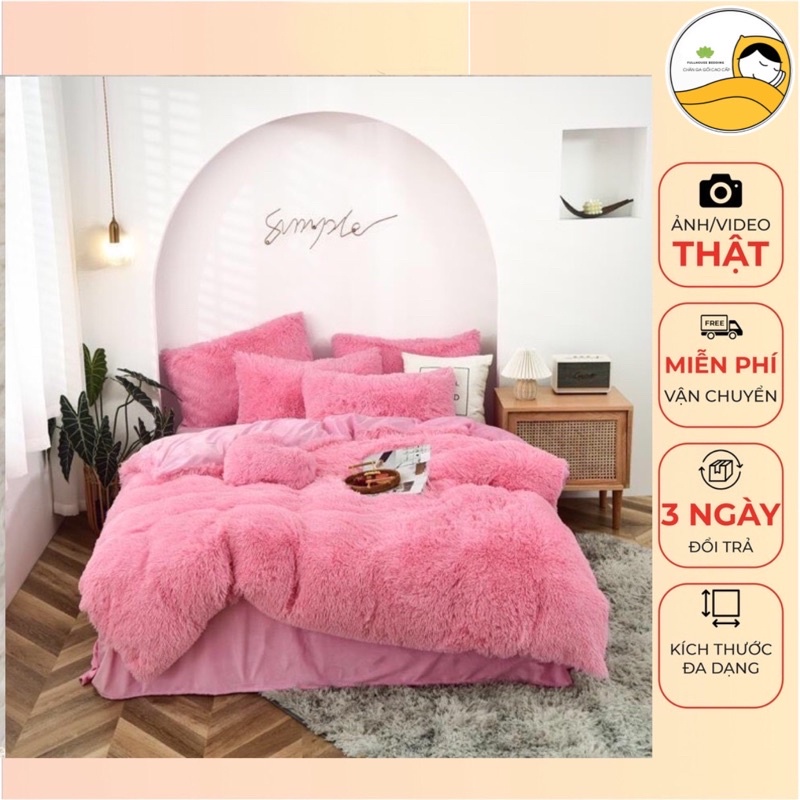 Bộ Chăn Ga Nỉ Lông Nhập Khẩu Cao Cấp (Tặng Kèm 1 Gối Tim + Túi Đựng Sang Chảnh )