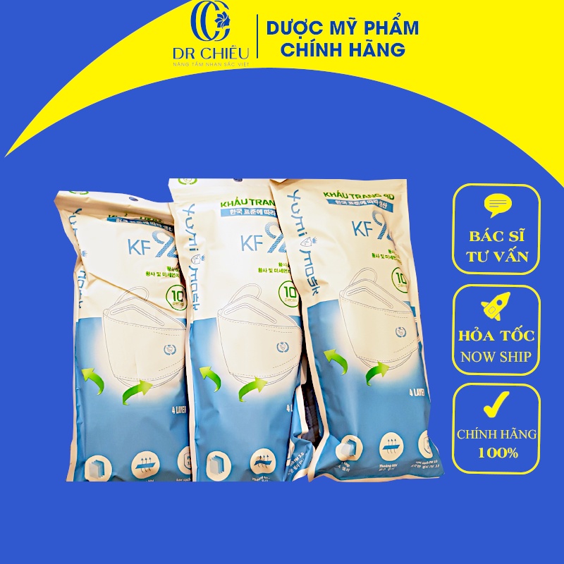 Khẩu trang 4D KF94 Yumi Mask - Chống Bụi Mịn Và Kháng Khuẩn, Khẩu Trang Y Tế Cao Cấp 4 Lớp