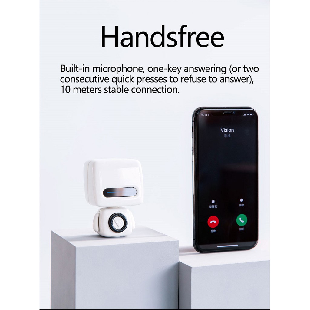 Loa bluetooth mini không dây hình robot bighero bluetooth 5.0 dễ thương trang trí phòng