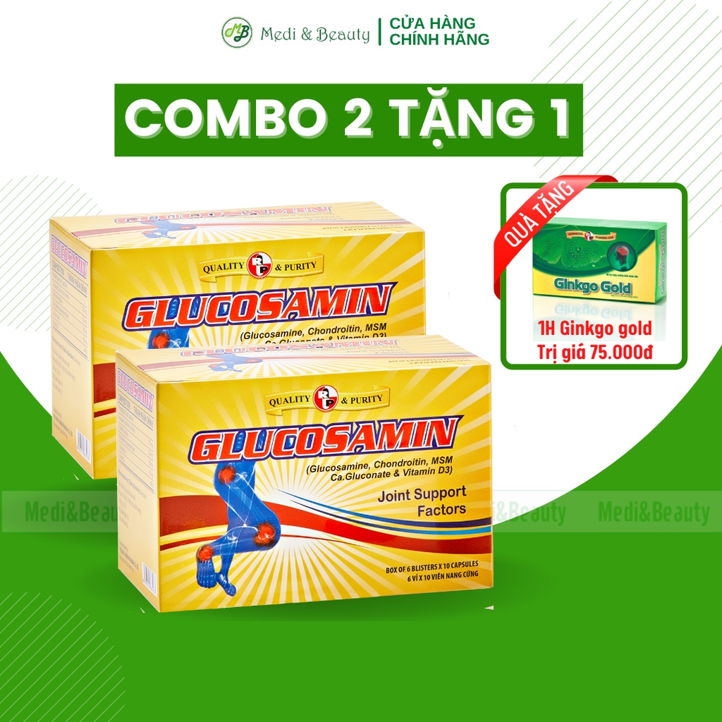 Combo 2 hộp Xương khớp, ngừa viêm khớp, giảm đau nhức Glucosamin Chondroitin MSM hộp 60 viên