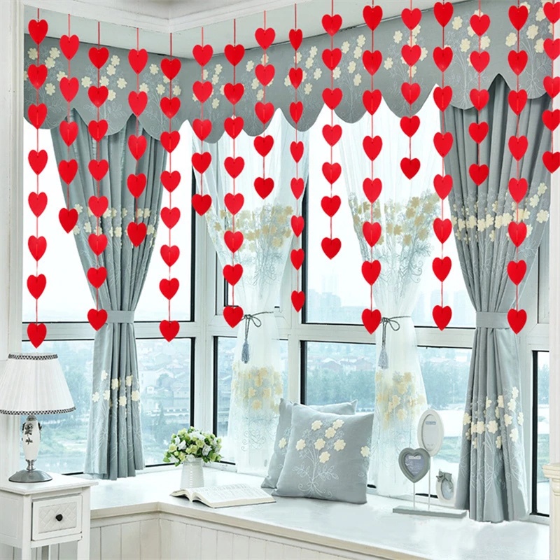 Mặt dây treo trang trí ngày lễ tình nhân hình trái tim màu đỏ độc đáo DIY