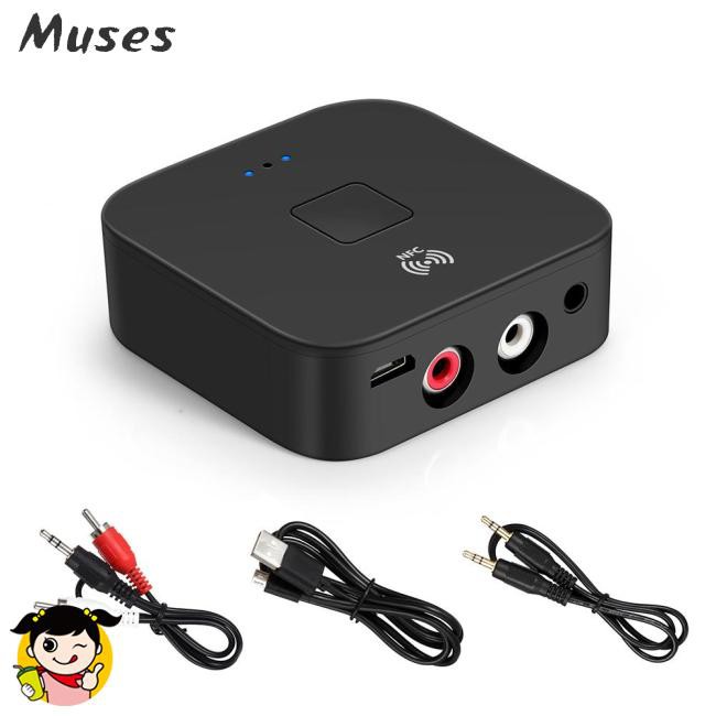 Bộ Thu Phát Âm Thanh Bluetooth 5.0 Nfc Không Dây Jack Cắm 3.5mm Kèm 2 Rca Cho Xe Hơi