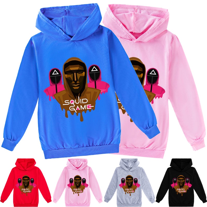Áo Hoodie Tay Dài In Hình Game Squid Game 2021 Thời Trang Giản Dị Dành Cho Bé 3-15 Tuổi
