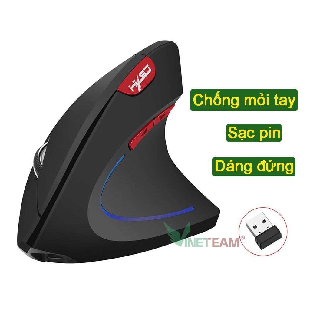 Chuột không dây kiểu đứng HXSJ T22 Sạc pin wireless USB 2.4GHz chống mỏi tay chuyên dùng cho pc laptop macbook -DC4592