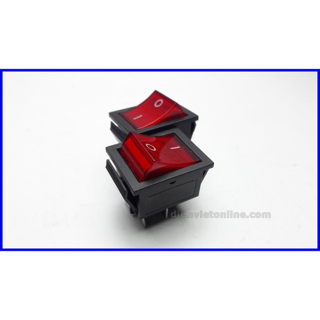 [Combo] 2 công tắc bập bênh 4 chấu 3x2.5x3cm có đèn loại tốt - Điện Việt