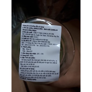 Bình nước Locknlock Yomost 500ml/ Ovaltine 500ml
