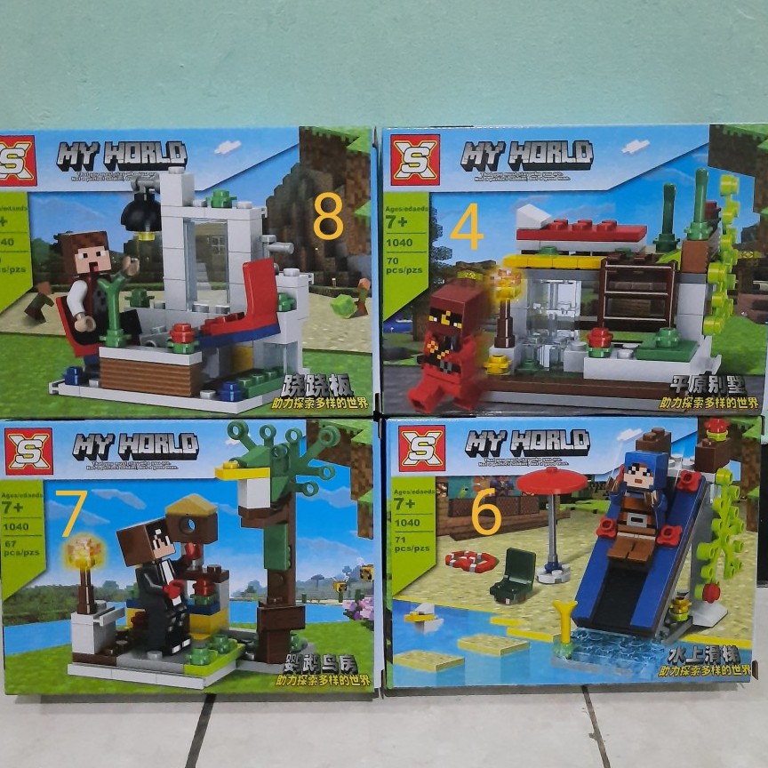 Bộ 2 Mô Hình Lego Minecraft Mini