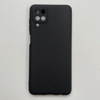 Ốp lưng silicon đen nhám cho Samsung Galaxy A12 không bám vân tay, khoét riêng từng mắt camera.