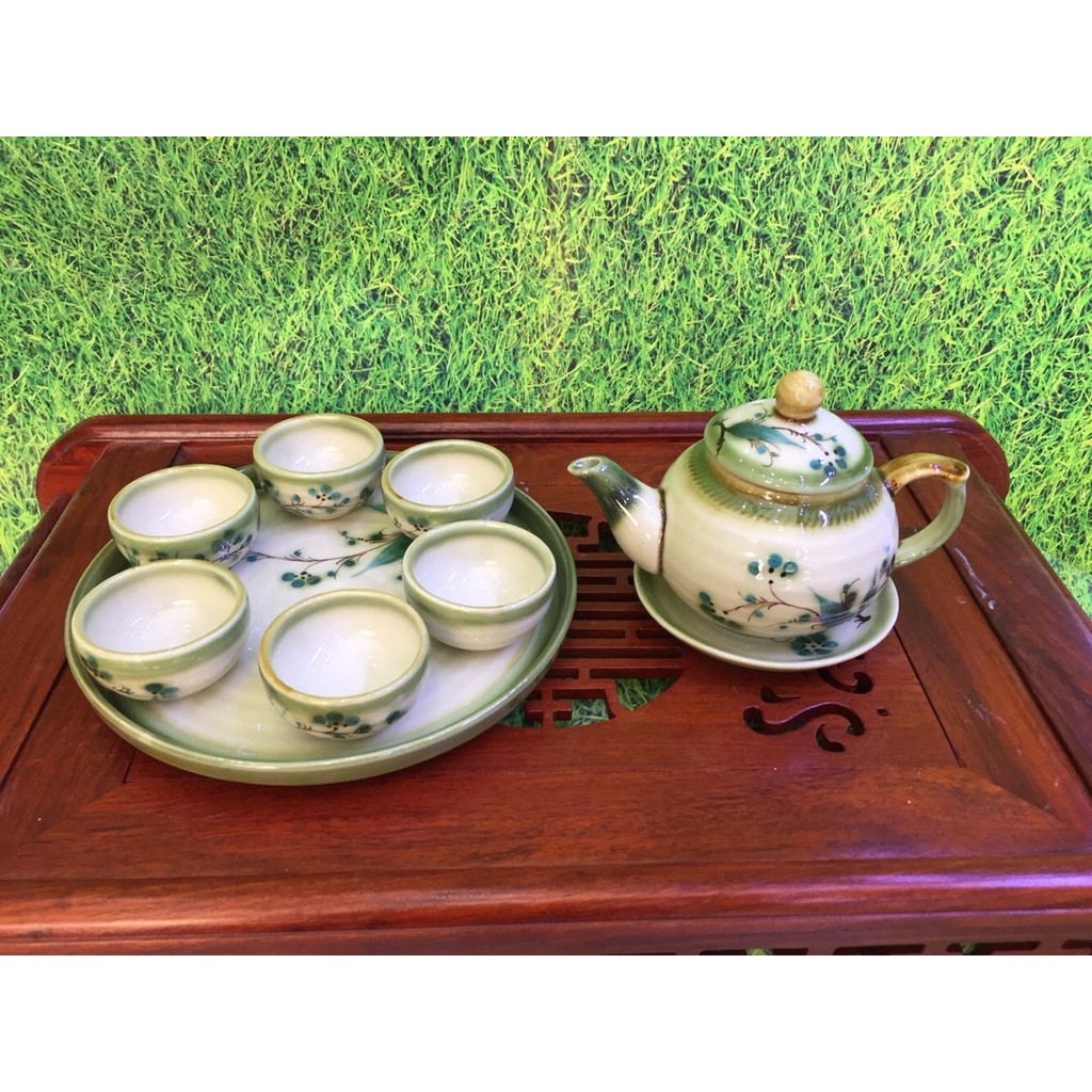 bộ ấm chén uống trà cao cấp nhập khẩu Bát Tràng