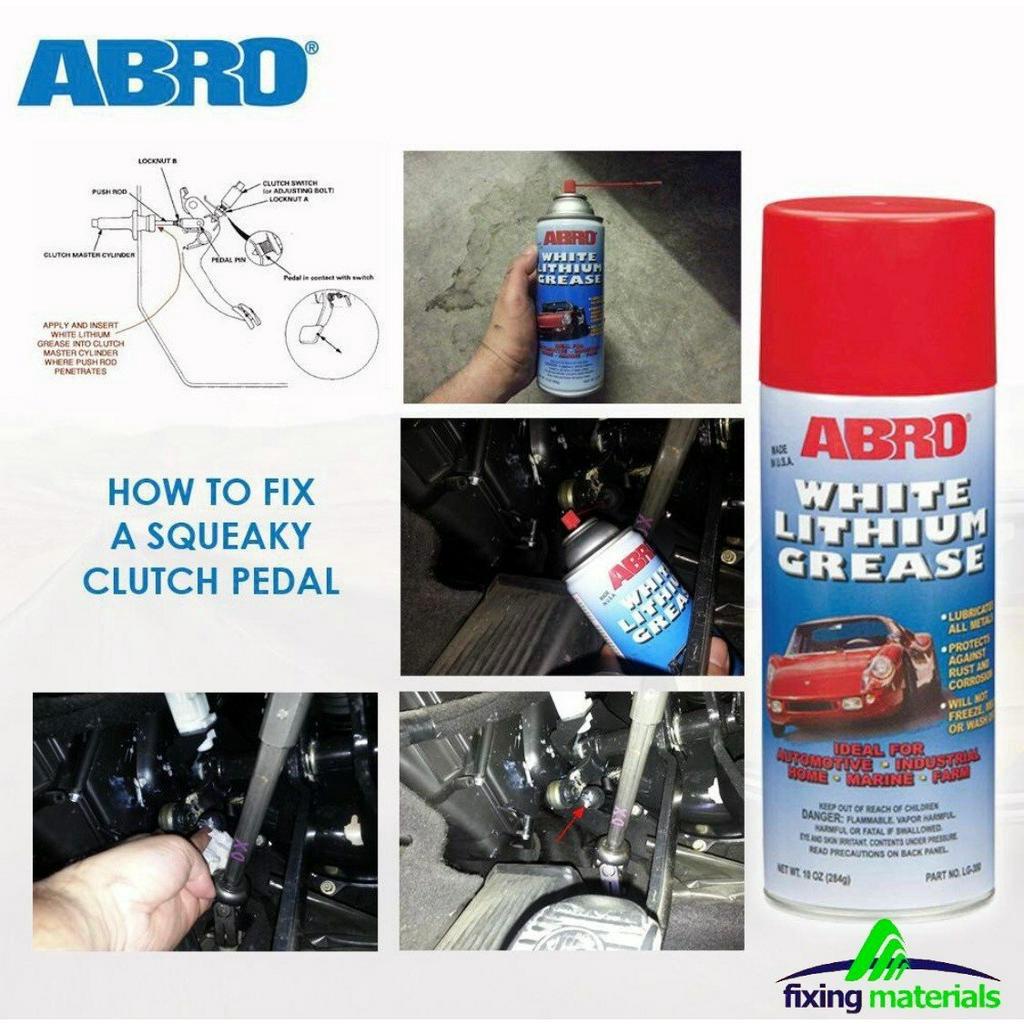 Mỡ bò nước dạng xịt bôi trơn chịu nhiệt ABRO WHITE LITHIUM GREASE 284G
