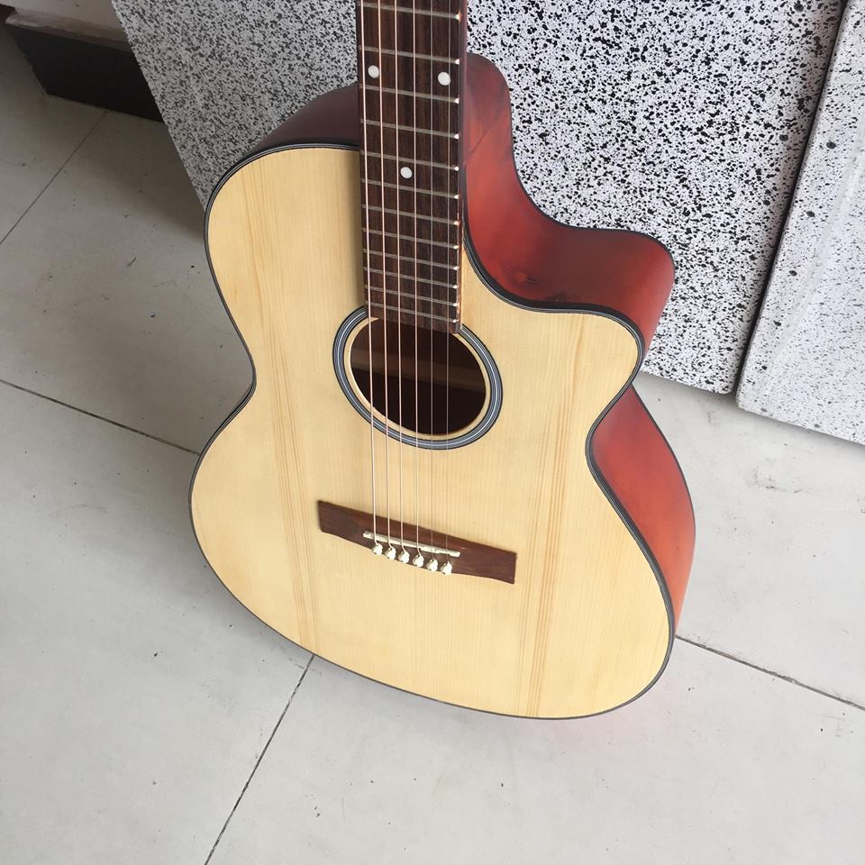 Đàn guitar SV001 - đàn acoustic tập chơi có ty chống cong - Tặng phụ kiện